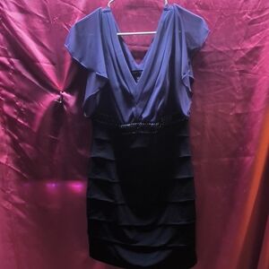 Elegant Purple and Black Women's Dress
